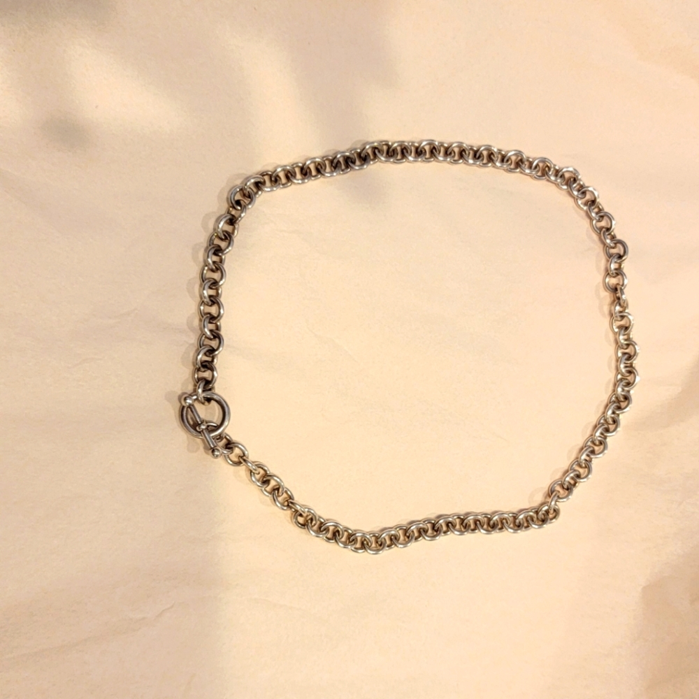 James Avery thick cable brace necklace with toggle clap toggle clasp 18" long